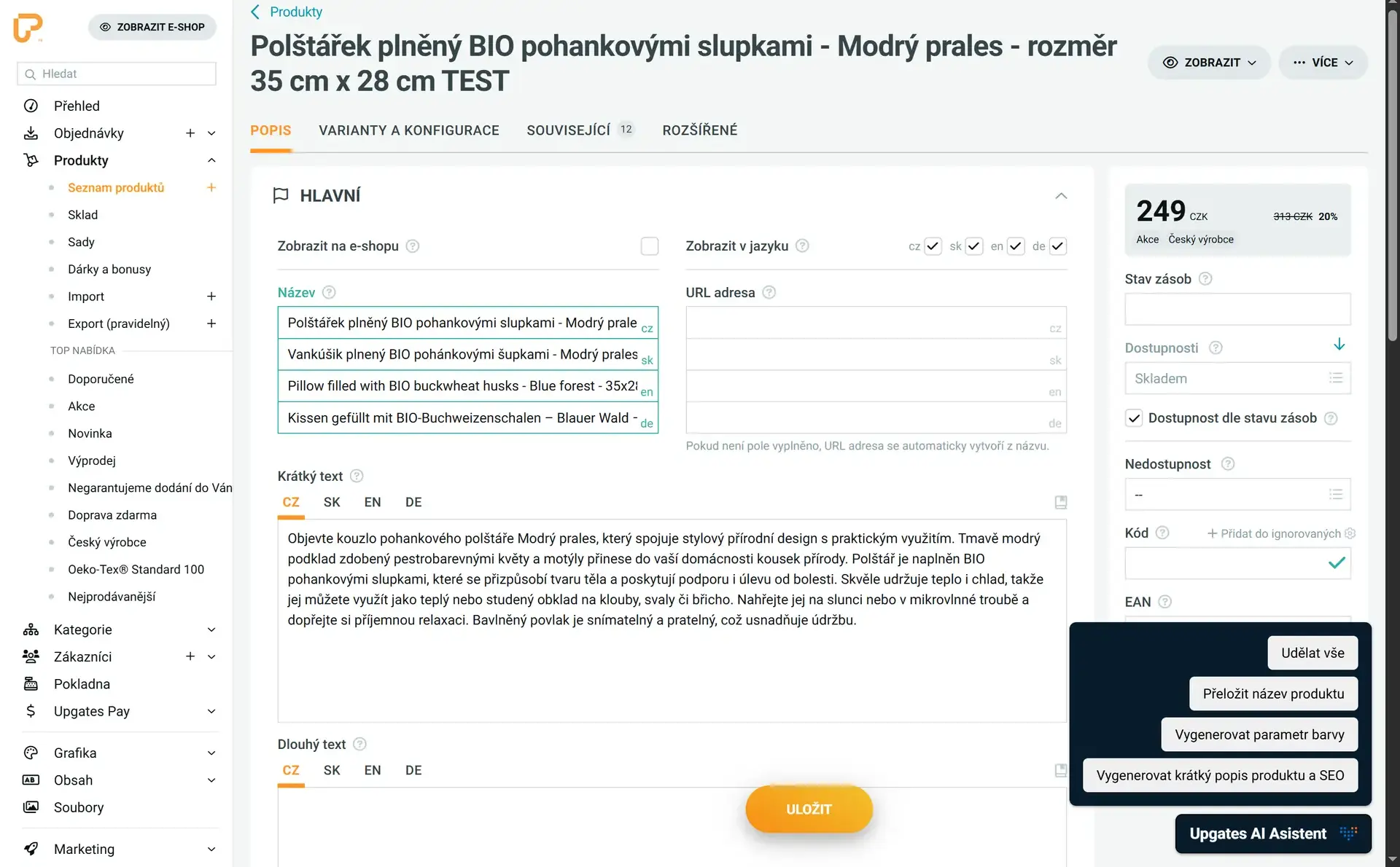 Upgates AI asistent v praxi